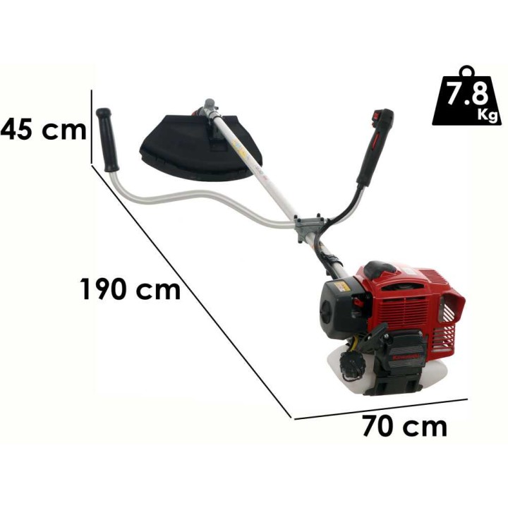 EuroMech TJ 45 EC -raivaussaha, Kawasaki 45,4 cm³, 1,9 HP, ohjaustanko