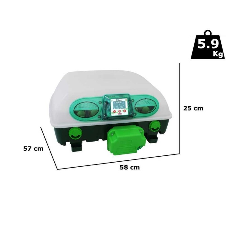 River Systems ET 49 SUPER automaattinen hautomakone, 49 munaa, 170 W, 230 V