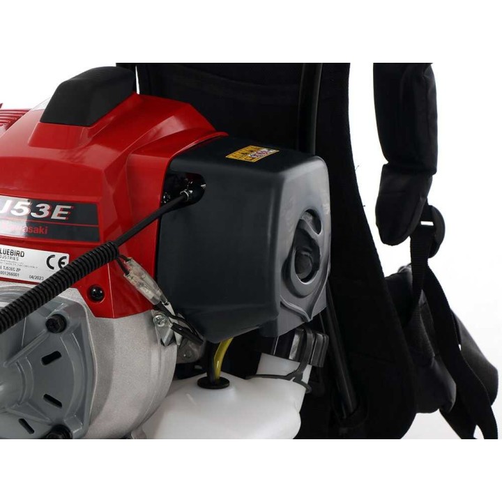 EuroMech TJ 53 EC selkäraivaussaha, Kawasaki TJ 53 E, 53,2 cm³, 2,7 HP