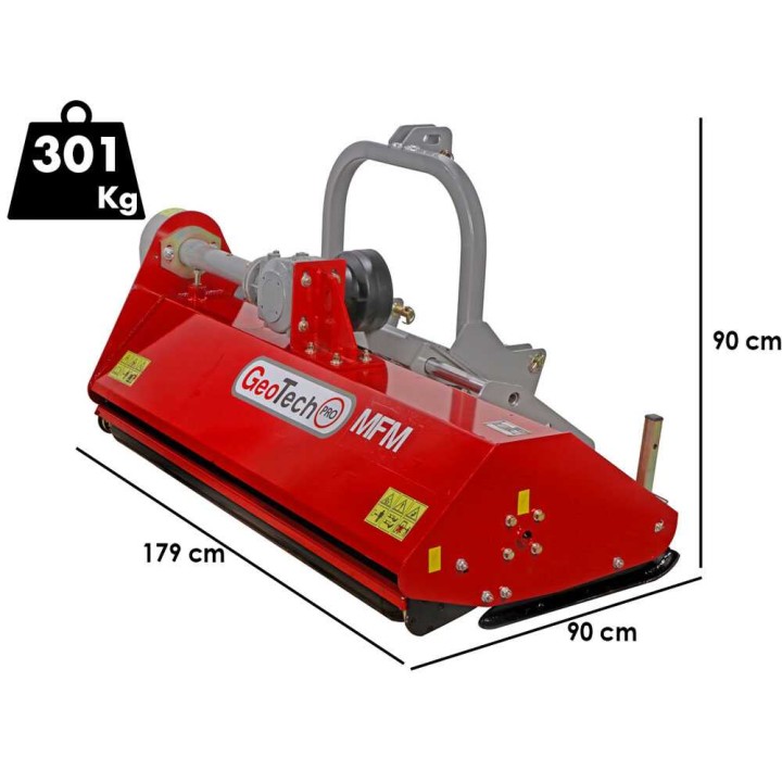 GeoTech Pro MFM 165-H traktorimurskain, hydraulinen sivusiirto, 165 cm