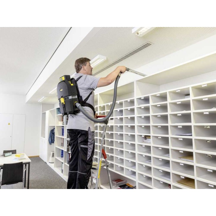 Karcher BVL 3/1 Bp ammattikäyttöön tarkoitettu selkäimuri, 36 V, 350 W, ilman akkua ja laturia