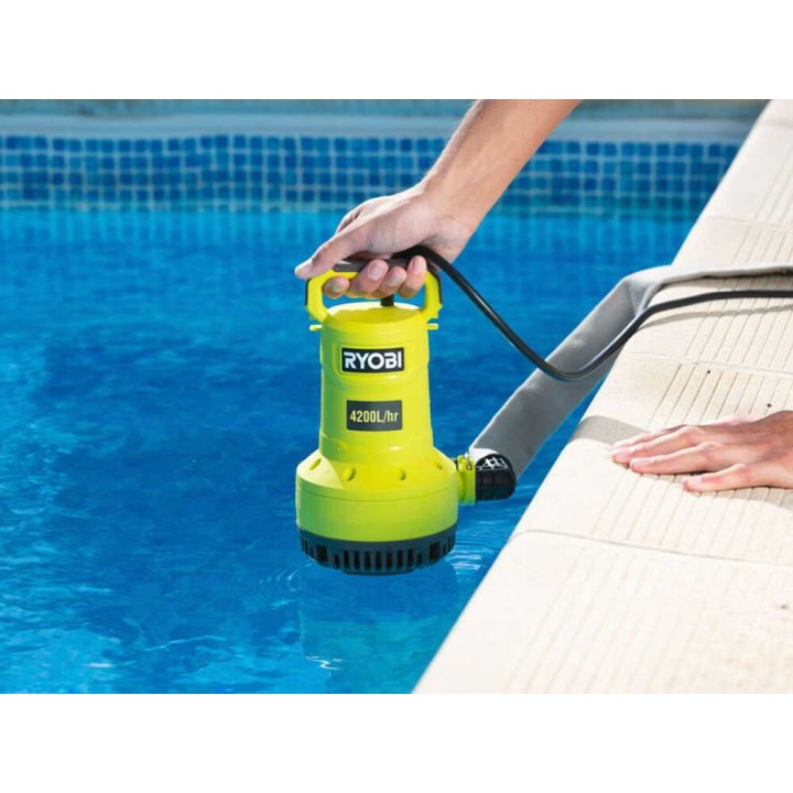 Ryobi RY18SPA-0 akkukäyttöinen uppopumppu, 18 V, 4 200 l/h, ilman akkua