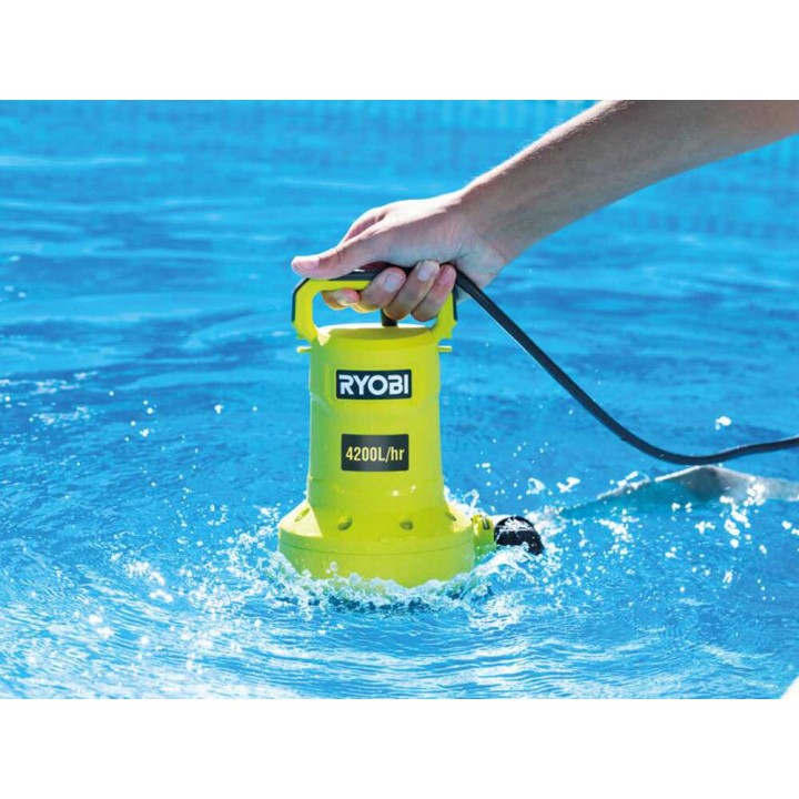 Ryobi RY18SPA-0 akkukäyttöinen uppopumppu, 18 V, 4 200 l/h, ilman akkua