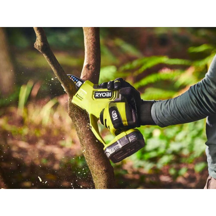 Ryobi RY18PSX10A-120 akkukäyttöinen oksasaha, 18 V, 10 cm, 2 Ah