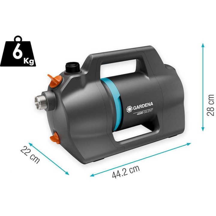 Gardena 4200 Silent puutarhapumppu, 600 W, 4 200 l/h, letkusarja
