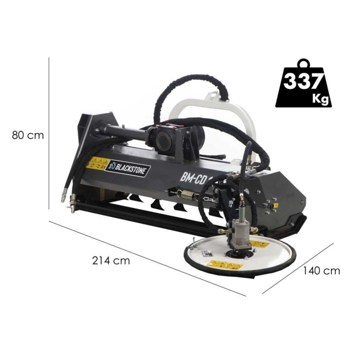 BlackStone BM CD 140 traktorimurskain rivivälileikkuri 140 cm hydraulinen sivusiirto