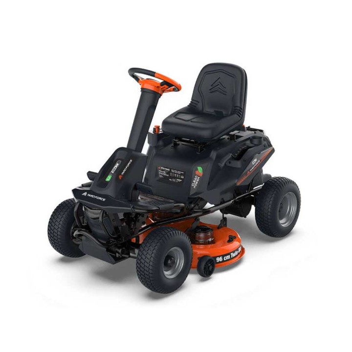 Yard Force E559 akkukäyttöinen ajoleikkuri, 56 V, 96 cm, sivupurkaus ja silppuava leikkuu