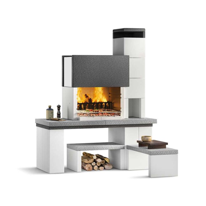 Palazzetti New York muurattu puu- ja hiiligrilli, 76 × 37 cm, 1 370 kg