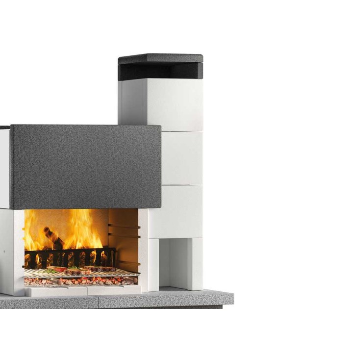 Palazzetti New York muurattu puu- ja hiiligrilli, 76 × 37 cm, 1 370 kg
