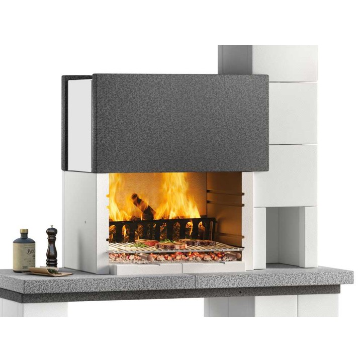 Palazzetti New York muurattu puu- ja hiiligrilli, 76 × 37 cm, 1 370 kg