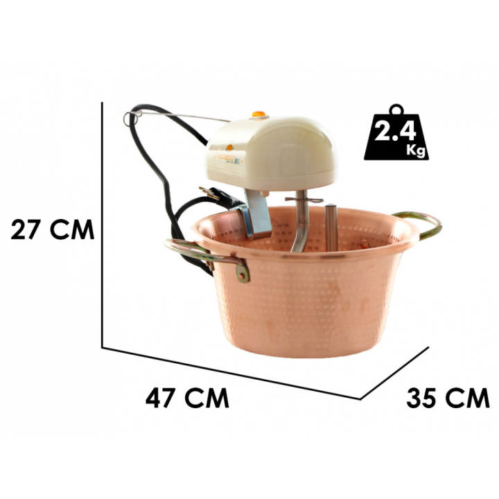 LAR Polentamatic sähköinen kuparikattila polentalle, 4,5 l, 8 W, 220 V