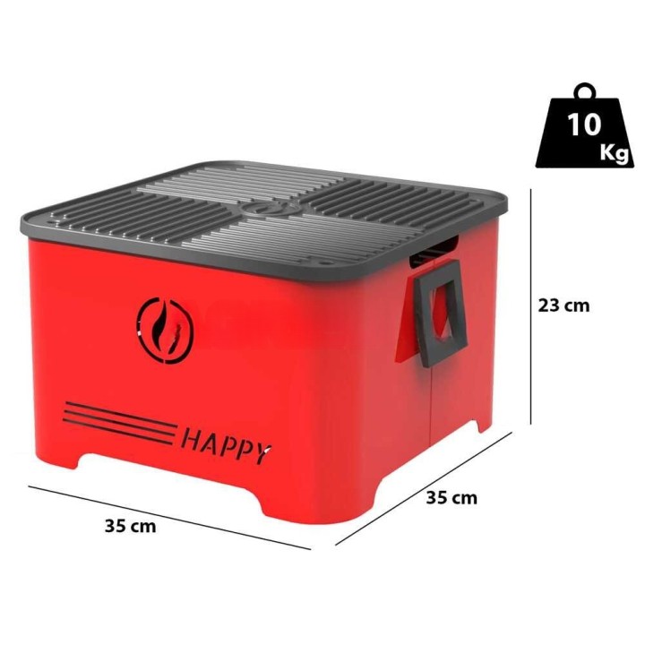 Linea VZ Happy punainen pellettigrilli, Ø 35 cm, 1 225 cm²
