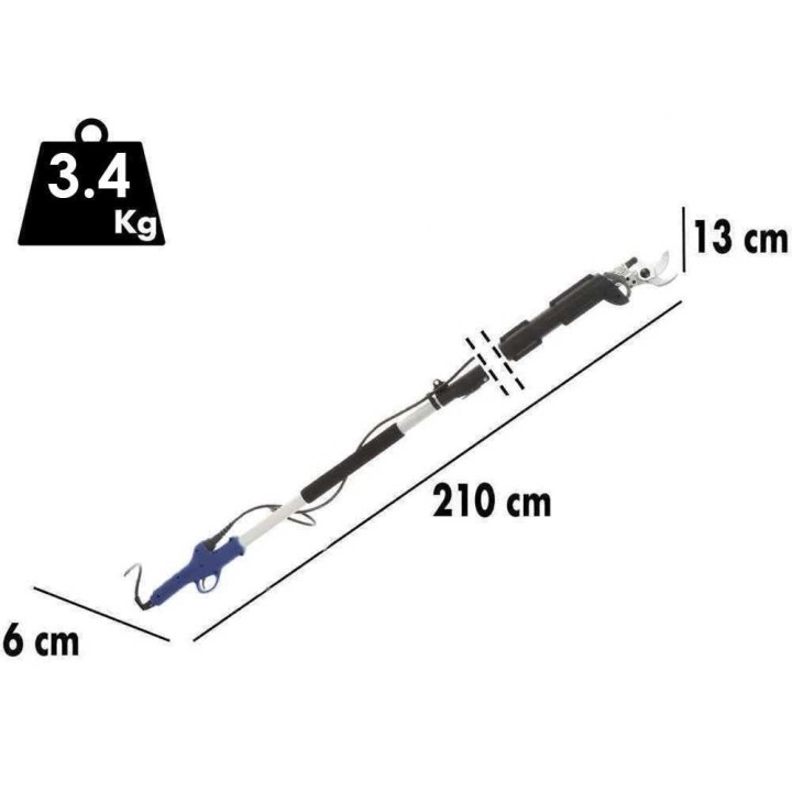 BullMach ARTEMIS 45 PRO sähköoksasakset jatkovarrella, 36 V, 4 Ah, 45 mm