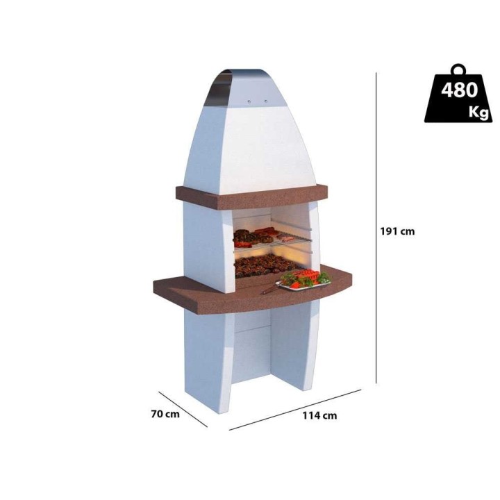 Linea VZ Tenerife ulkogrilli puulle ja hiilelle, 55 × 40 cm, betoni