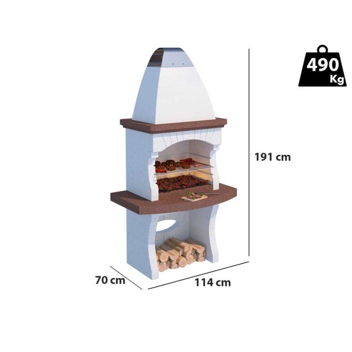 Linea VZ Gallipoli muurattu puu- ja hiiligrilli, 67 × 40 cm