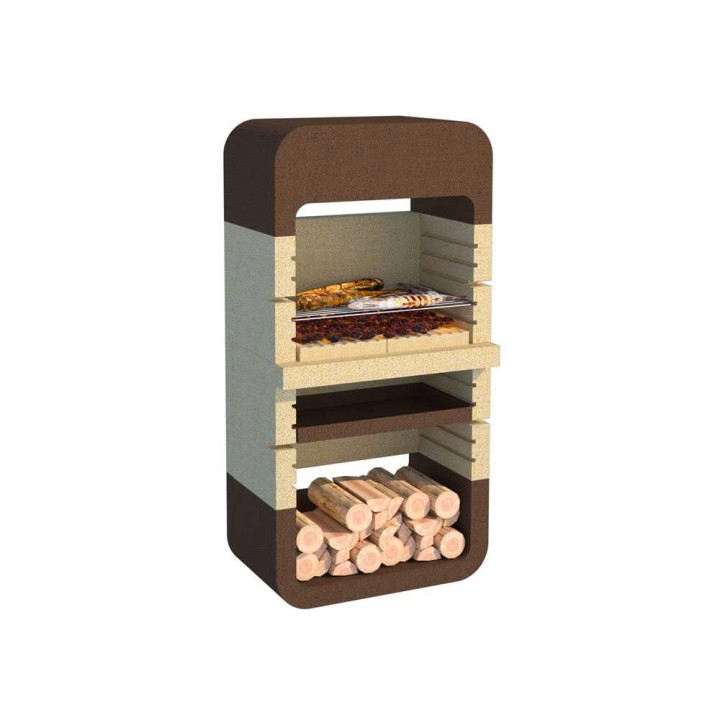 Linea VZ Monopoli puu- ja hiiligrilli, betoni, 67 × 40 cm