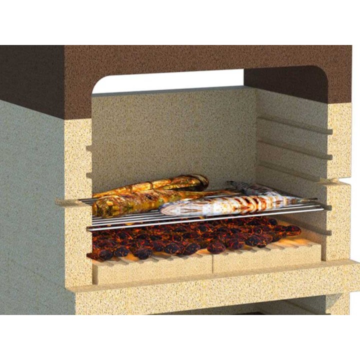 Linea VZ Monopoli puu- ja hiiligrilli, betoni, 67 × 40 cm