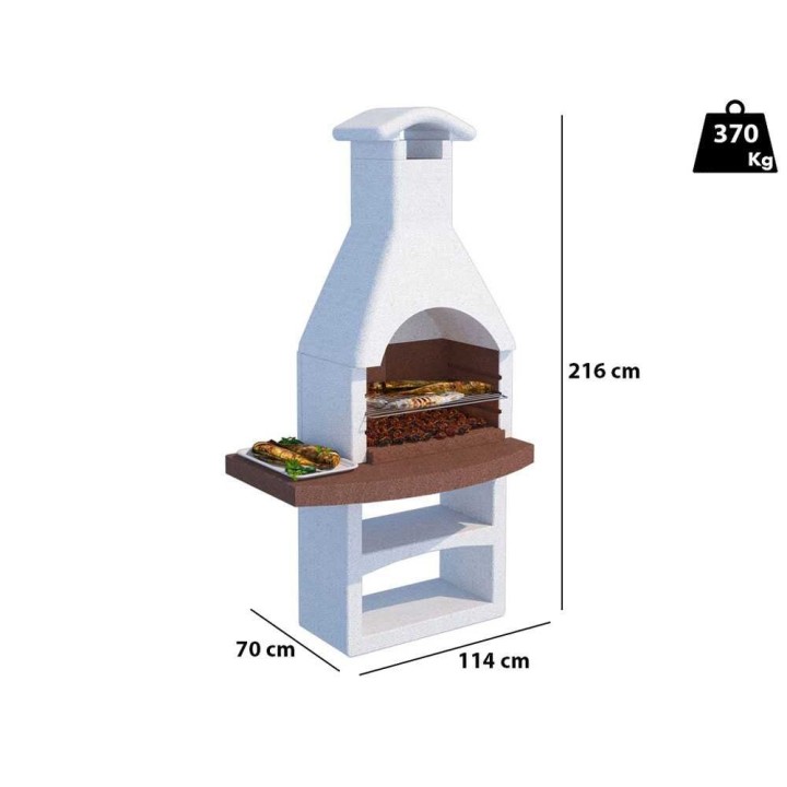 Linea VZ Treviso hiiligrilli, sementti, 67 × 40 cm