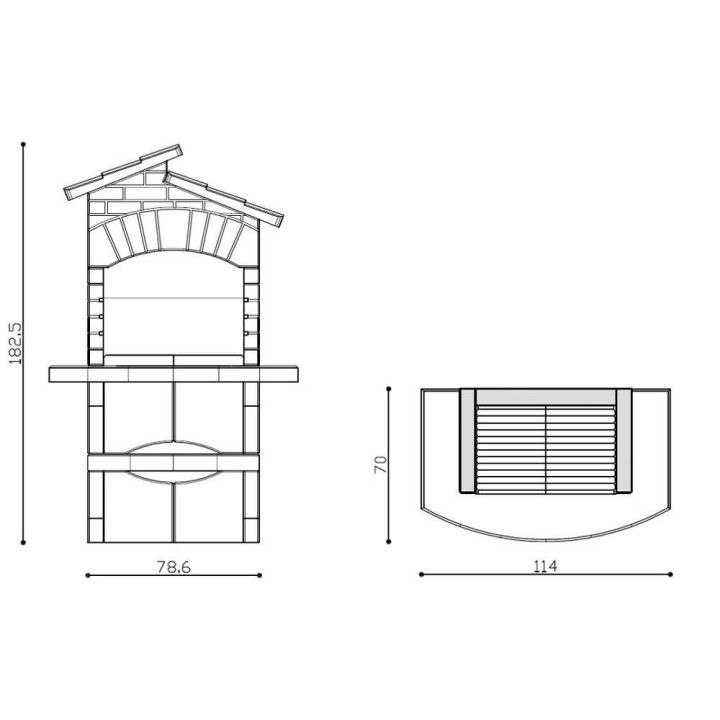 Linea VZ Minorca muurattu grilli puulle ja hiilelle, 67 × 40 cm