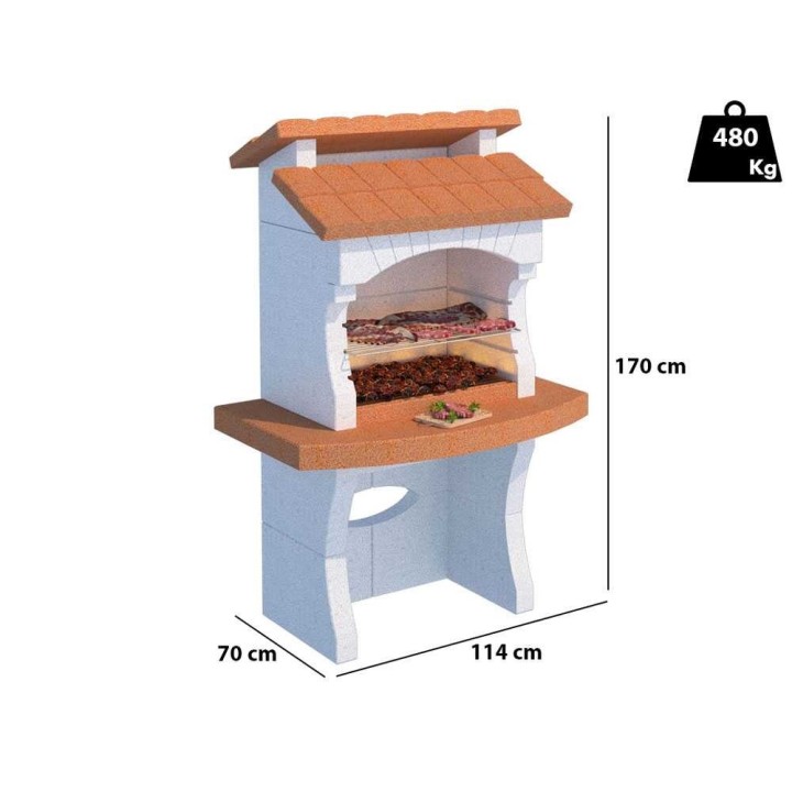 Linea VZ Ibiza muurattu ulkogrilli puulle ja hiilelle, 67 × 40 cm