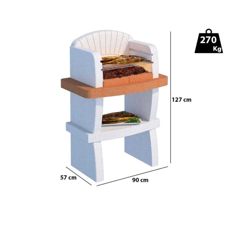Linea VZ Modena muurigrilli puulle ja hiilelle, 57 × 40 cm