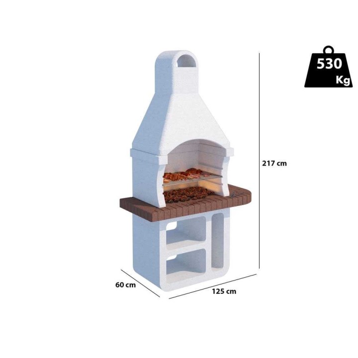Linea VZ Elba muurattu puu- ja hiiligrilli, 67 × 40 cm, 530 kg