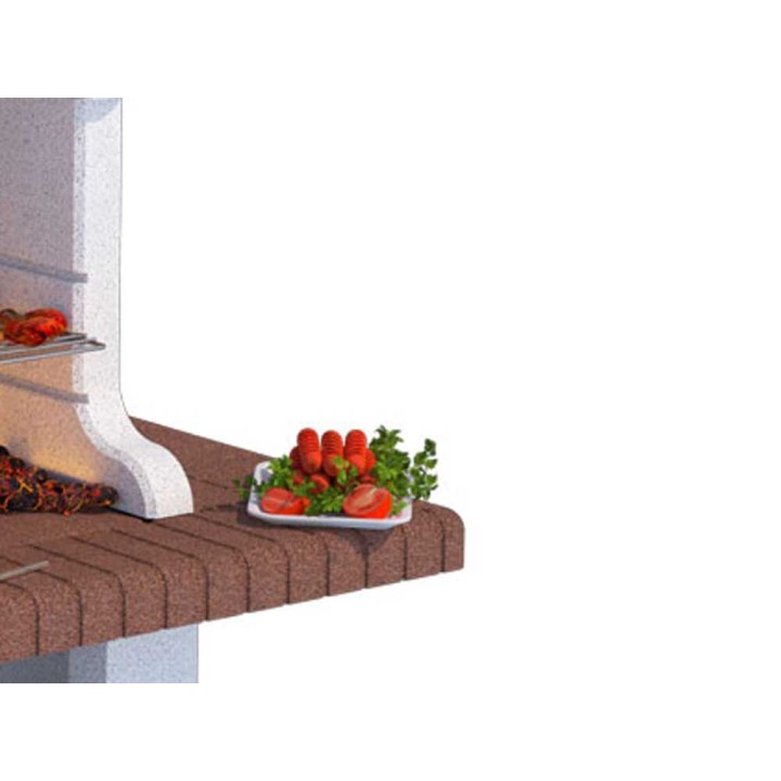Linea VZ Posillipo muurigrilli, puu- ja hiilikäyttöinen, 74 × 40 cm, 650 kg