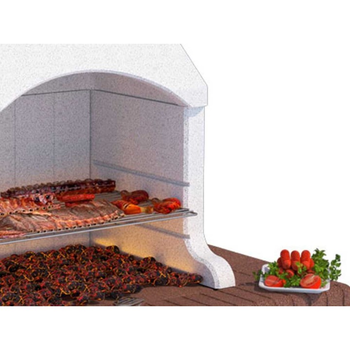 Linea VZ Posillipo muurigrilli, puu- ja hiilikäyttöinen, 74 × 40 cm, 650 kg
