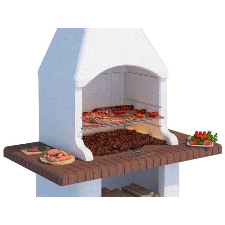 Linea VZ Posillipo muurigrilli, puu- ja hiilikäyttöinen, 74 × 40 cm, 650 kg