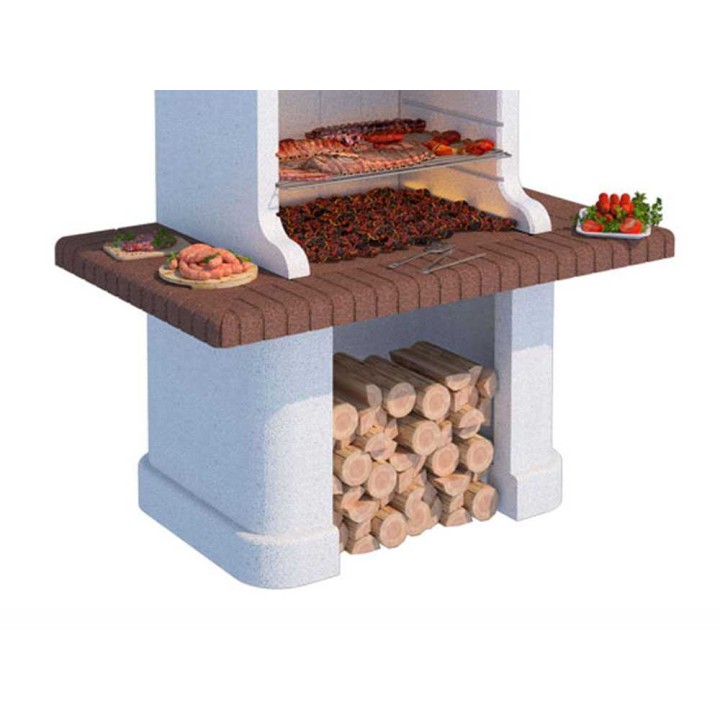 Linea VZ Posillipo muurigrilli, puu- ja hiilikäyttöinen, 74 × 40 cm, 650 kg