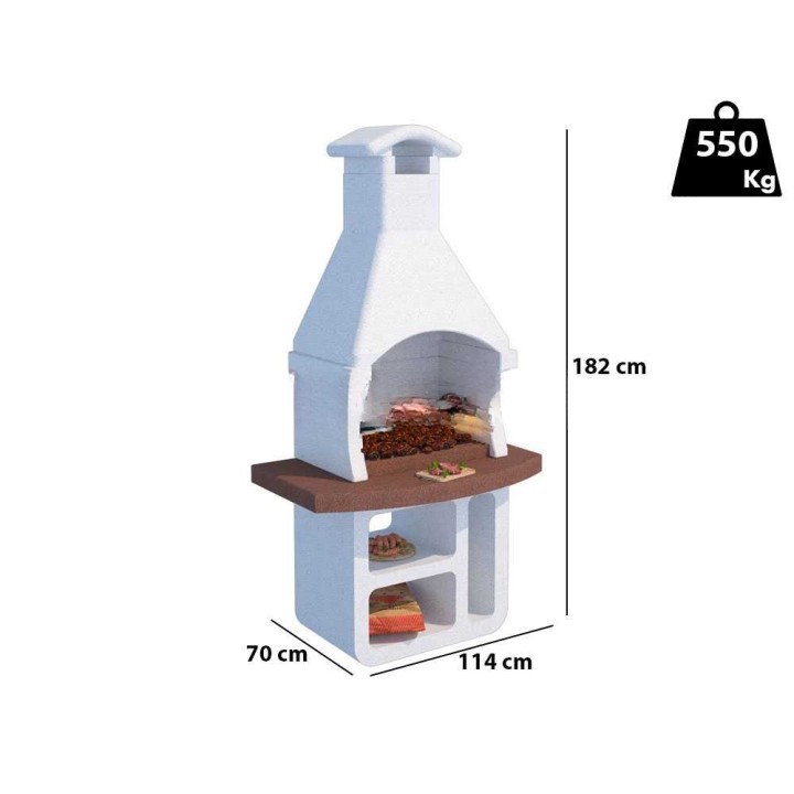 Linea VZ Los Angeles muurattu grilli puulle ja hiilelle, ritilä 67 × 40 cm
