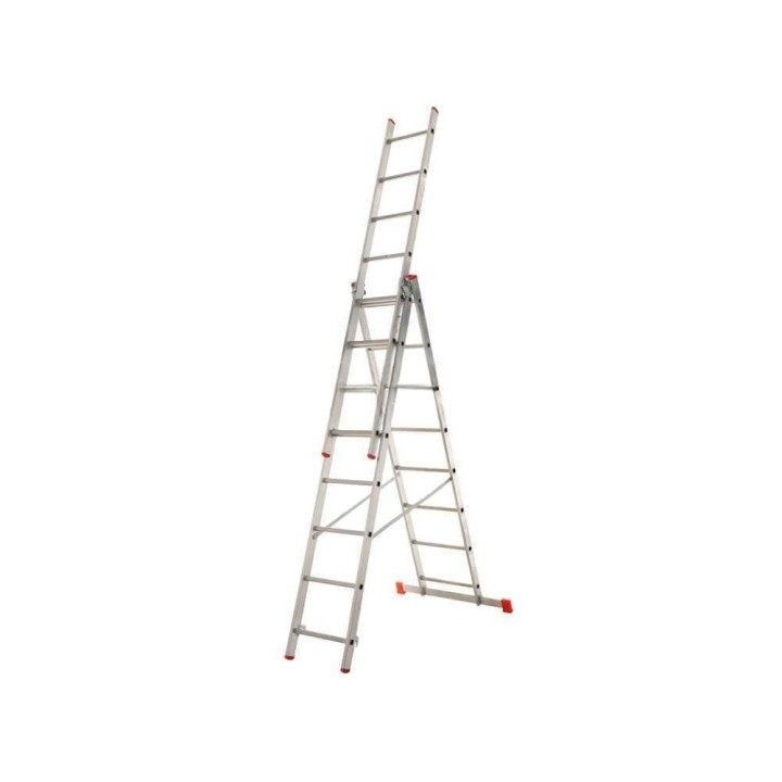 S.T.P. EXPORT teleskooppitikas, 3 × 8 askelmaa, alumiini, 4,50 m, 150 kg