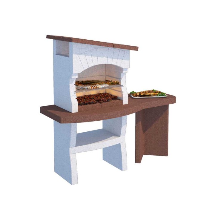 Linea VZ Portofino muurattu puu- ja hiiligrilli, 67 × 40 cm, savuhupulla