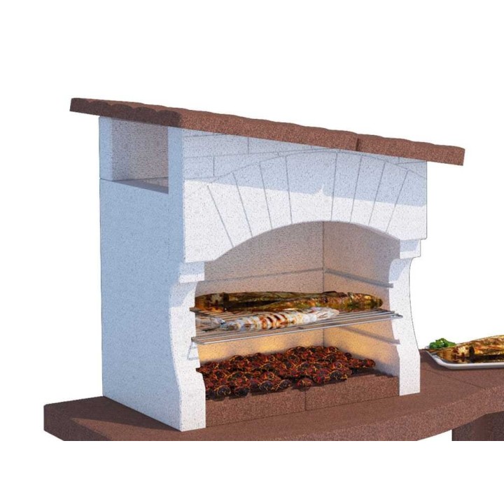 Linea VZ Portofino muurattu puu- ja hiiligrilli, 67 × 40 cm, savuhupulla