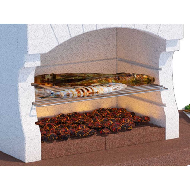 Linea VZ Portofino muurattu puu- ja hiiligrilli, 67 × 40 cm, savuhupulla