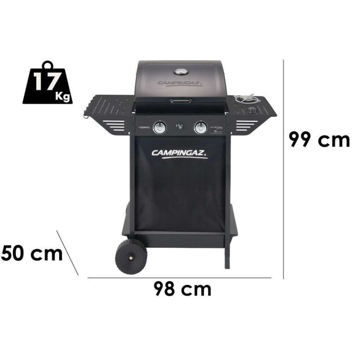 Campingaz Xpert 100 LS Plus -kaasugrilli, 2 poltinta, sivukeitin, 2,1 kW