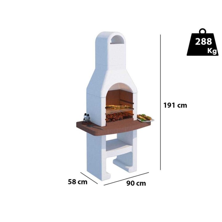 Linea VZ Grado muurattu hiiligrilli, 45 × 33 cm, 1 485 cm²