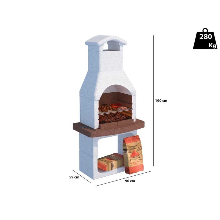 Linea VZ San Remo muurattu hiiligrilli, 57 × 40 cm, 3 korkeutta