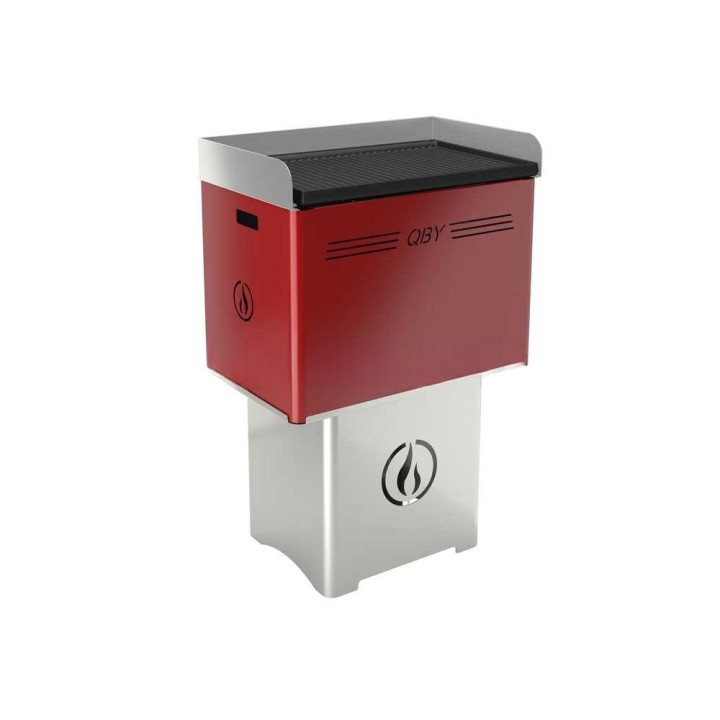 Linea VZ QBY rosso pellettigrilli, pirolöttinen palaminen, 60 × 38 cm, 35 kg