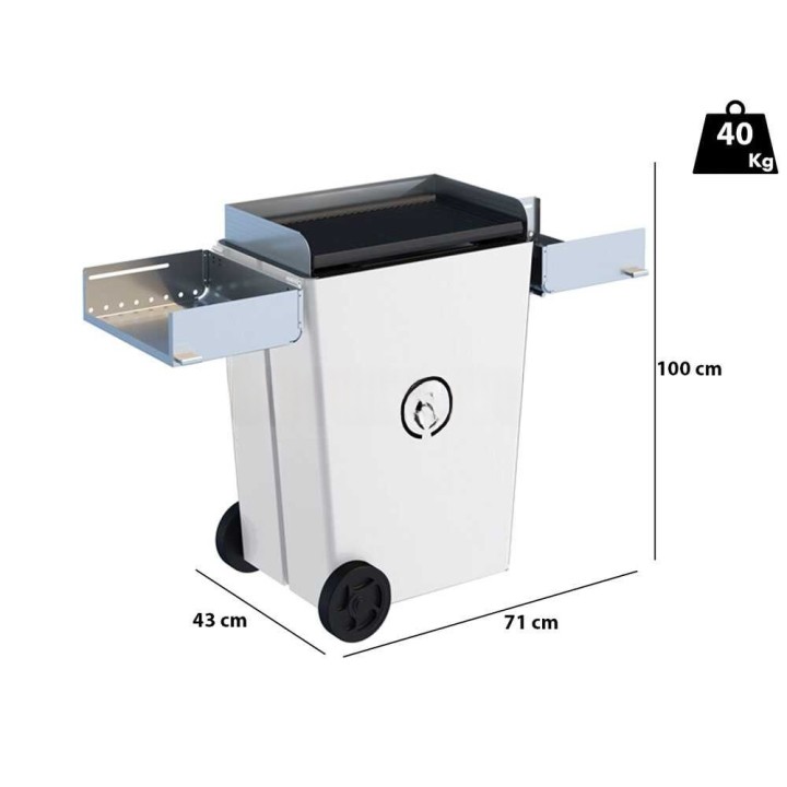 Linea VZ Party bianco pellettigrilli, 60 × 38 cm, pyörillä
