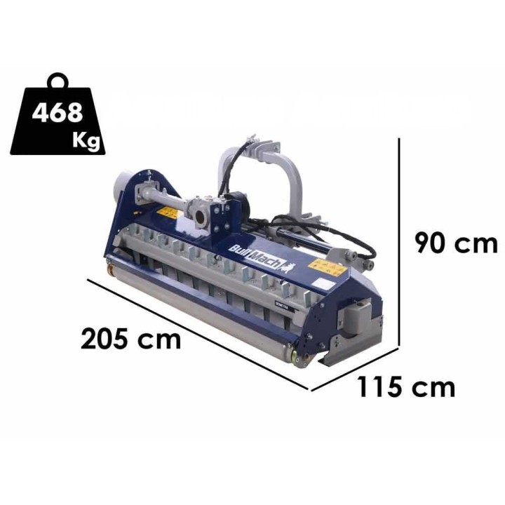 BullMach Demetra 180 SH traktorimurskain, hydraulinen sivusiirto, 180 cm