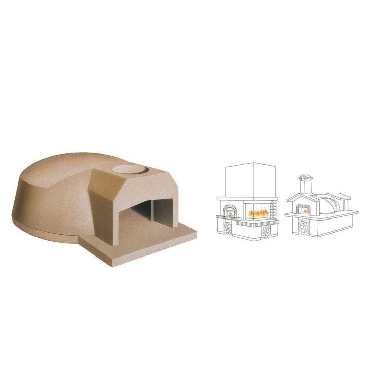 Linea VZ F2 puulämmitteinen upotettava pizzauuni, 107 cm, 5 pizzaa