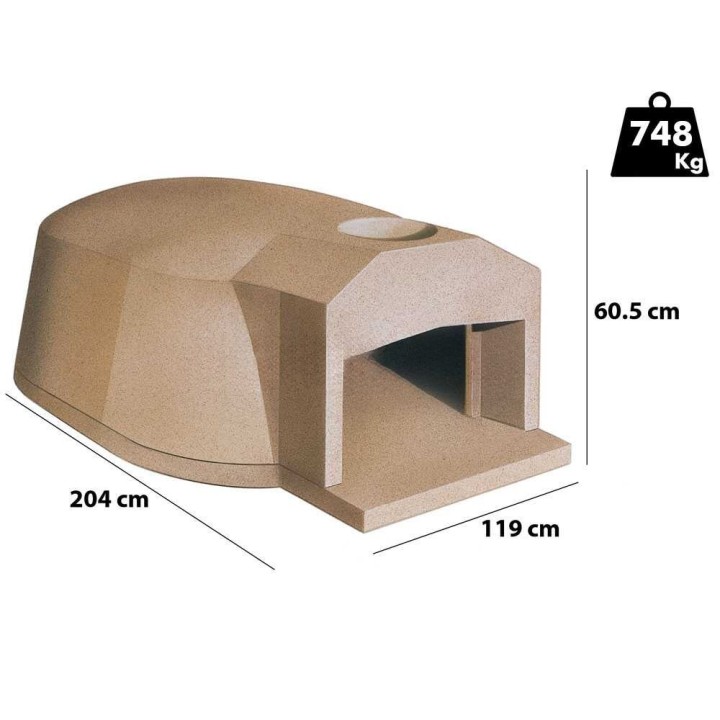 Linea VZ F3 upotettava puu-uuni, 107 × 160 cm, 8 pizzaa