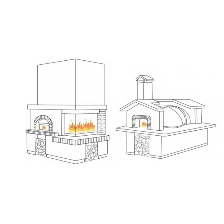 Linea VZ Capri upotettava puulämmitteinen pizzauuni, 72 × 70 cm, 3 pizzaa