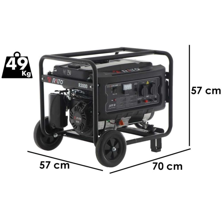 Rato R3000 bensiinikäyttöinen generaattori, 2,7 kW, 230 V