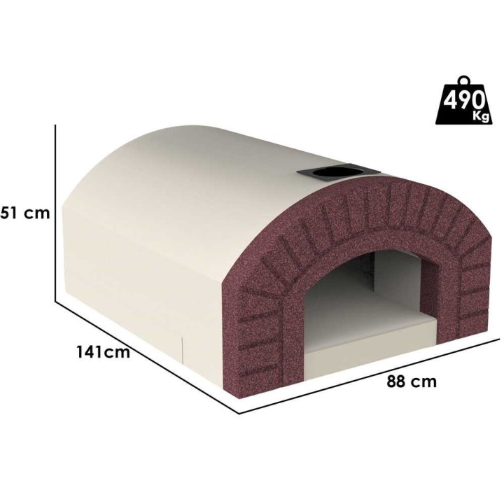 Linea VZ Sorrento puulämmitteinen leivinuuni, 72 × 105 cm, 5 pizzaa