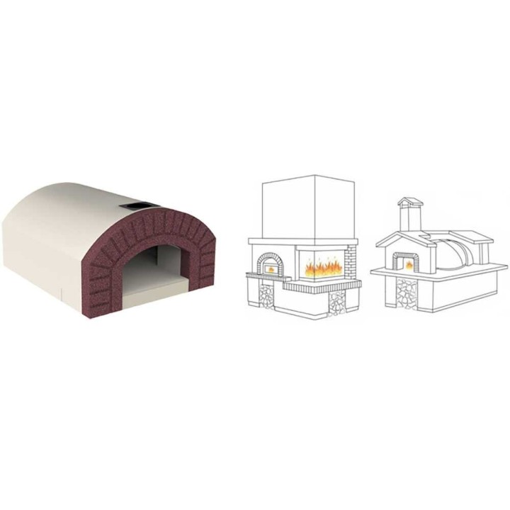 Linea VZ Sorrento puulämmitteinen leivinuuni, 72 × 105 cm, 5 pizzaa