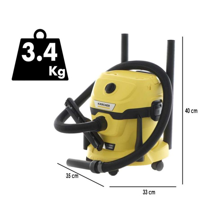 Karcher WD 2-18 märkä- ja kuivaimuri, 12 l, 18 V, ilman akkua ja laturia
