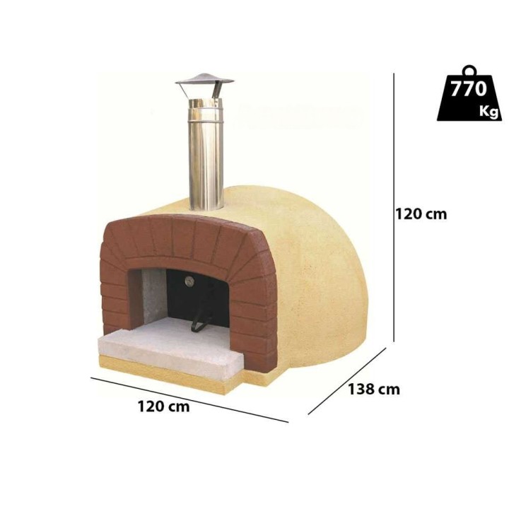 Etna puulämmitteinen pizzauuni, paistokammio Ø 85 cm, 3 pizzaa