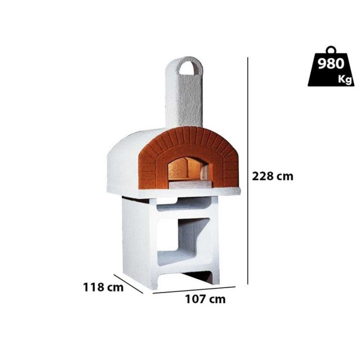 Linea VZ Portici puulämmitteinen ulkouuni, 72 × 70 cm paistokammio